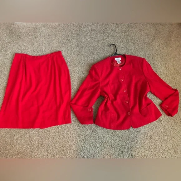 Worthington Red Women Skirt Suit - Picture 1 of 3